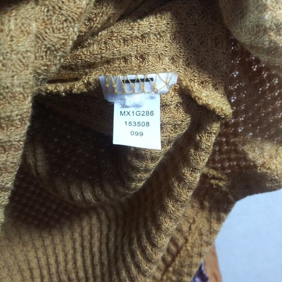 Cupio Yellow Waffle Knit Mixed Media  Boho Top Size L - Picture 6 of 7